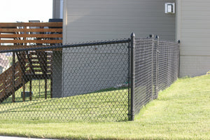 [100' Length] 6' Black Vinyl Chain Link Complete Fence Package