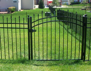 12' Aluminum Ornamental Single Swing Gate - Spear Top Series H - Over Arch