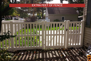 [Extra Feet Of Fence] Closed Picket Vinyl Complete Fence Package