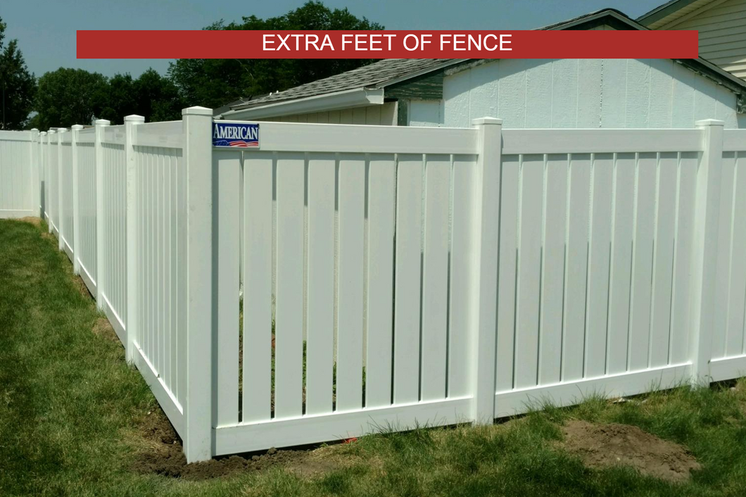 [Extra Feet Of Fence] Semi-Privacy Vinyl Complete Fence Package