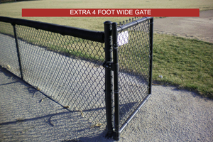 [Extra 4 Foot Wide Gate] Black Vinyl Chain Link Complete Fence Package