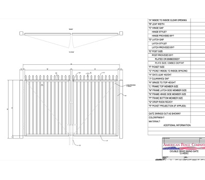 144" x 72" Spear Top Double Drive Gate
