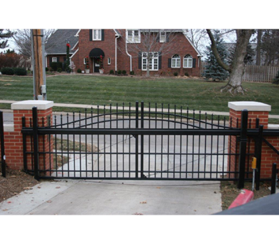 Over Arch Aluminum Cantilever Gate - 6' tall 16' opening 24' overall